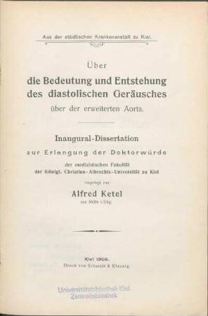 Über die Bedeutung und Entstehung des diastolischen Geräusches über der erweiterten Aorta