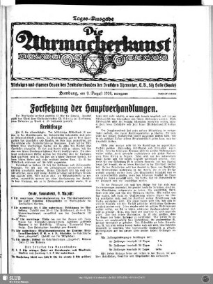 Fortsetzung der Hauptverhandlungen