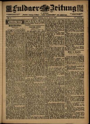 Zweite Ausgabe vom Samstag, den 17. Januar 1903.