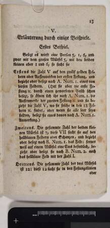 V. Erläuterung durch einige Beispiele.