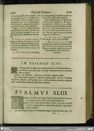 In Psalmum XLIII. Psalmus XLIII.