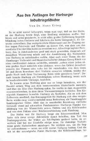 Aus den Anfängen der Harburger Industriegeschichte