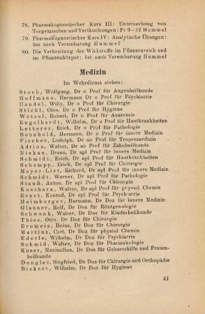 41-49, Medizin
