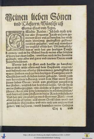 Widmungsschreiben.