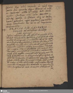 NR. 44. Oratio D. D. Casparis Peuceri