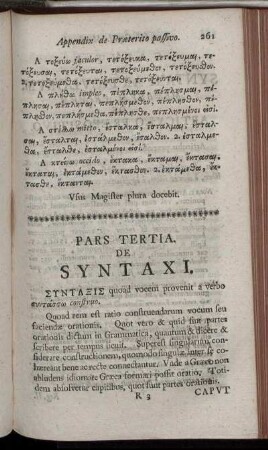 Pars Tertia. Syntaxi.