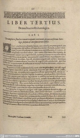 Liber Tertius. De machina nostra horologica.