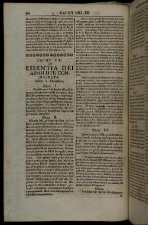Caput VIII. De Essentia Dei Absolute Considerata.