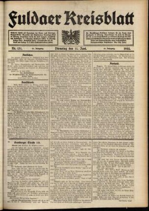 Ausgabe vom Dienstag, den 11. Juni 1912.