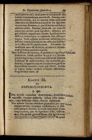 Caput III. De Definitionibus.