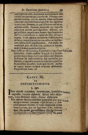 Caput III. De Definitionibus.