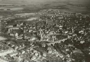 Bautzen, Luftbildschrägaufnahme von Südwesten
