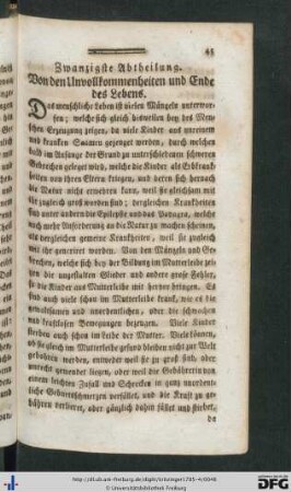 Zwanzigste Abtheilung.