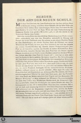 Herder: Der Ahn der neuen Schule