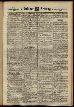 Zweite Ausgabe vom Donnerstag, den 18. April 1912.