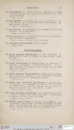 Siegelstampfen (Nr. 996-1019)