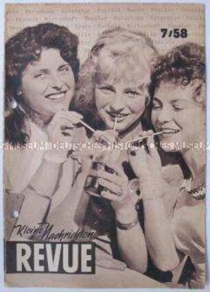 Propagandistisches Unterhaltungsblatt aus der DDR für Bevölkerung der Bundesrepublik und West-Berlins "Kleine Nachrichten Revue" u.a. mit einem Porträt des Vorsitzenden des Bundesverbandes edr Industrie