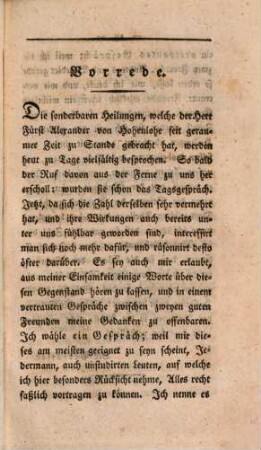 Vertrautes Gespräch über die von Seiner Durchlaucht dem Herrn Fürsten Alexander von Hohenlohe, geistlichem Rathe und Domkapitularn des Erzbisthumes Bamberg, gewirkten Heilungen der Kranken