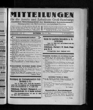 Jahrgang 1927, Hamburg, den 27. März, Nummer 13