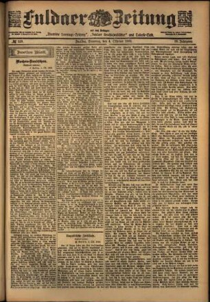 Zweite Ausgabe vom Samstag, den 04. Oktober 1902.