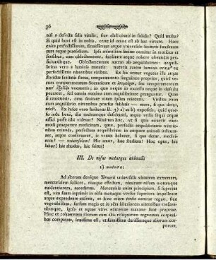 III. De nisus motusque animalis.