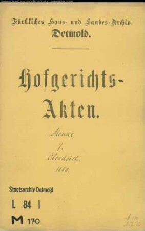 Menne, Philipp, Kapitänleutnant gegen Johann Oberdeich und dessen Schwiegersohn Martin Helwig - Schuldforderung