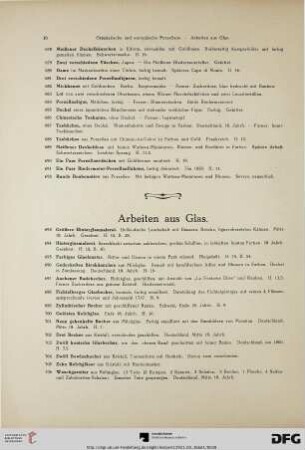 Arbeiten aus Glas (Nr. 693-715)