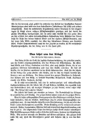 Was lehrt uns der Krieg?