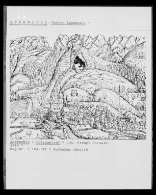 Ortsansicht von Appenzell aus der Schweizer Chronik von Johannes Stumpf