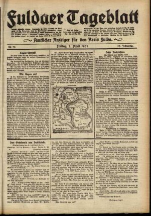 Ausgabe vom Freitag, den 01. April 1921.