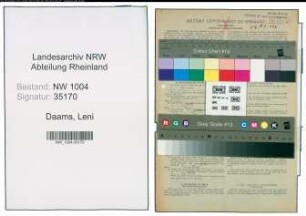 Entnazifizierung Leni Daams , geb. 20.09.1919 (Kontoristin)