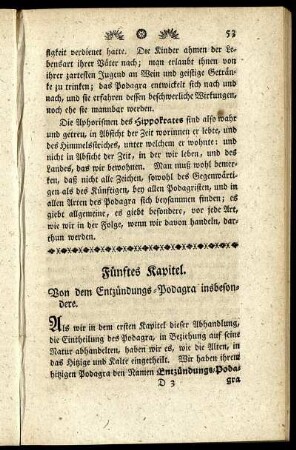 Fünftes Kapitel. Von dem Entzündungs-Podagra insbesondere.