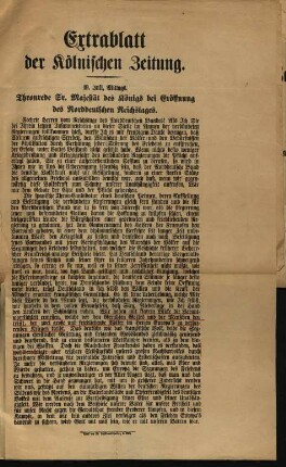 Kölnische Zeitung Extrablätter / 1870/71