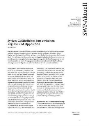 Syrien: Gefährliches Patt zwischen Regime und Opposition