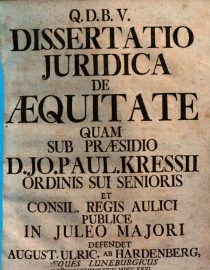 Dissertatio iuridica de aequitate