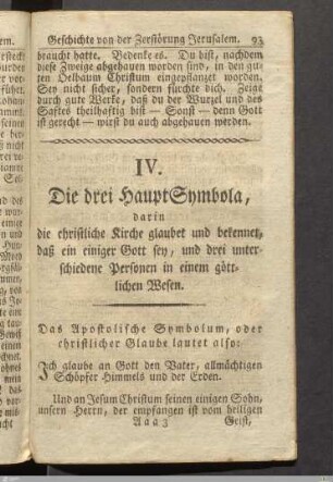 IV. Die drei Haupt-Symbola.