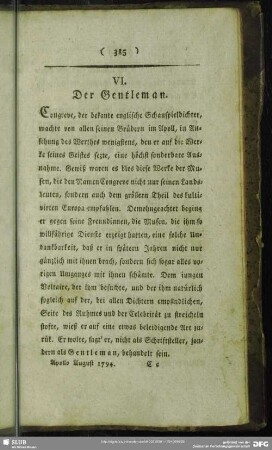 VI. Der Gentleman
