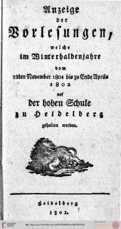 Wintersemester 1801/1802