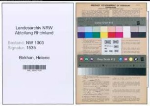 Entnazifizierung Helene Birkhan , geb. 02.10.1907 (Putzmacherin)