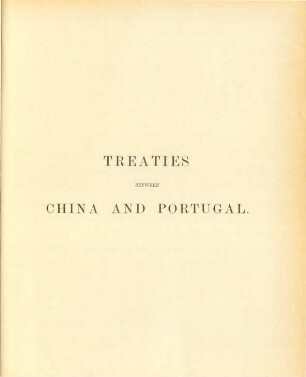 Treaties between China and Portugal