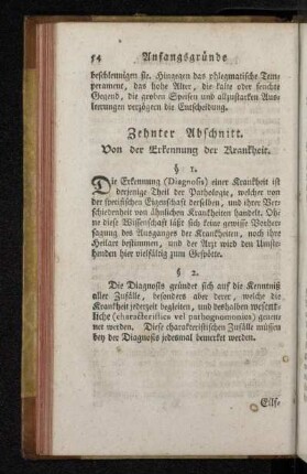 Zehnter Abschnitt. Von der Erkennung der Krankheit.