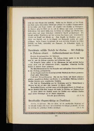 Amerikanische Gegenvorschläge an Deutschland.