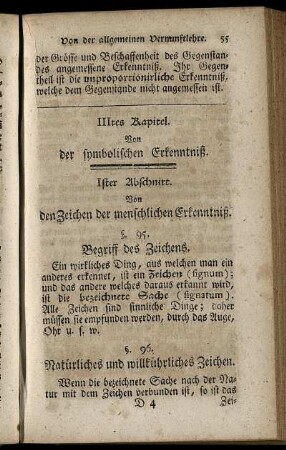 IIItes Kapitel. Von der symbolischen Erkenntniß.