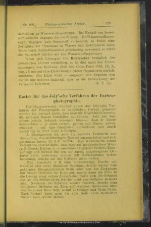 Raster für das Joly'sche Verfahren der Farbenphotographie