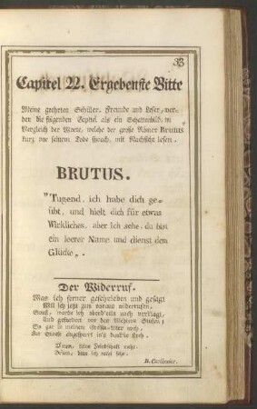 Capitel 22. Ergebenste Bitte