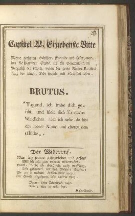Capitel 22. Ergebenste Bitte