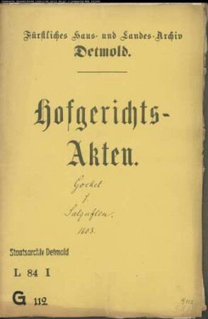 Gockel, Bernd zu Salzuflen gegen Stadt Salzuflen - Deponierte Gelder
