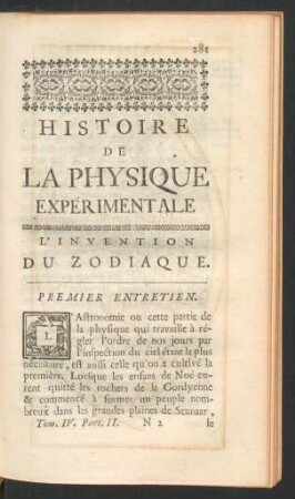 Premier entretien. L'invention du zodiaque.