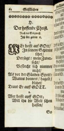 H. Der hoffende Christ