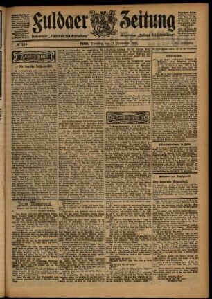 Zweite Ausgabe vom Dienstag, den 17. November 1903.